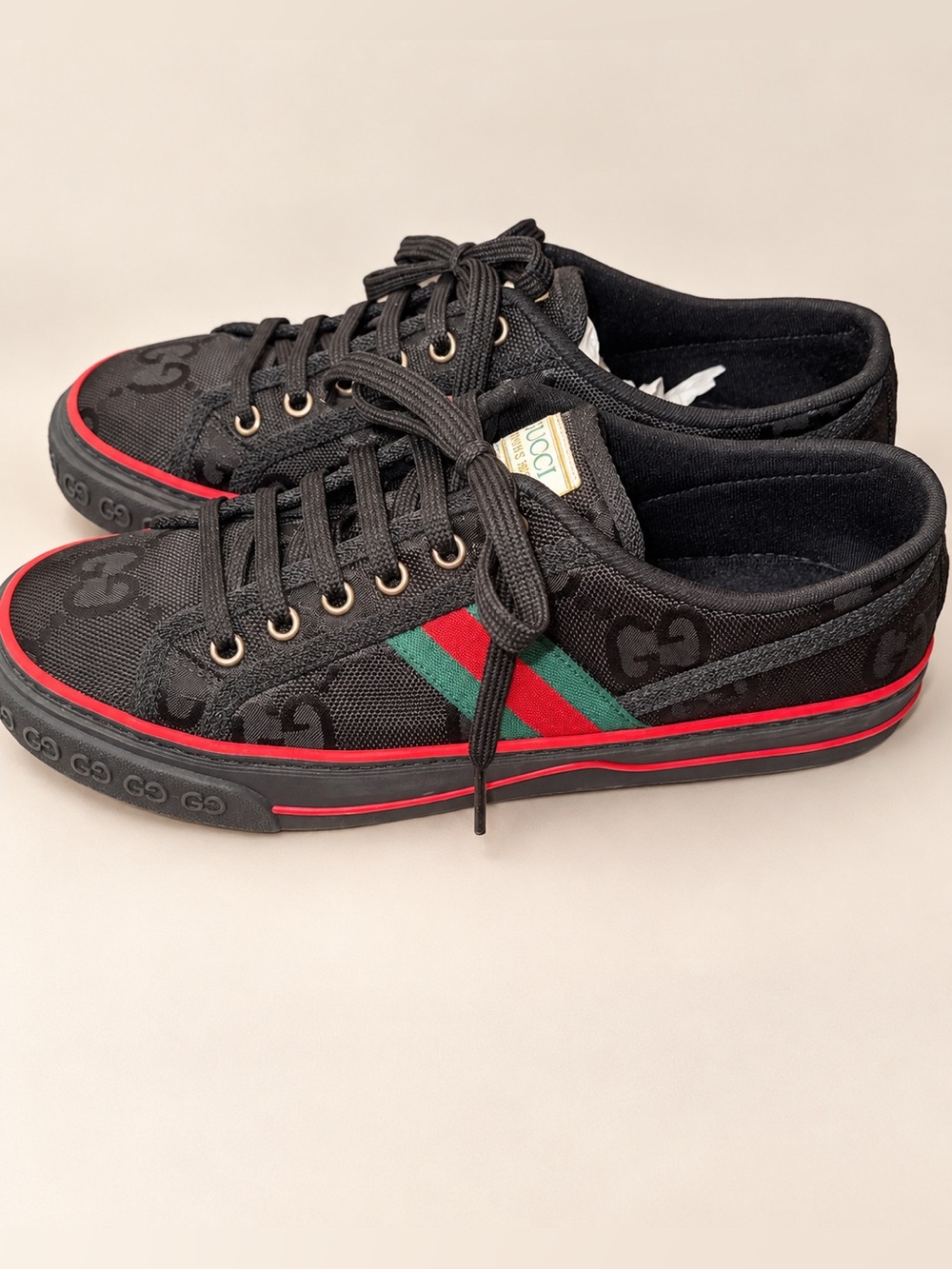 Gucci Off The Grid Tennis 1977 Low Black GG Green Red